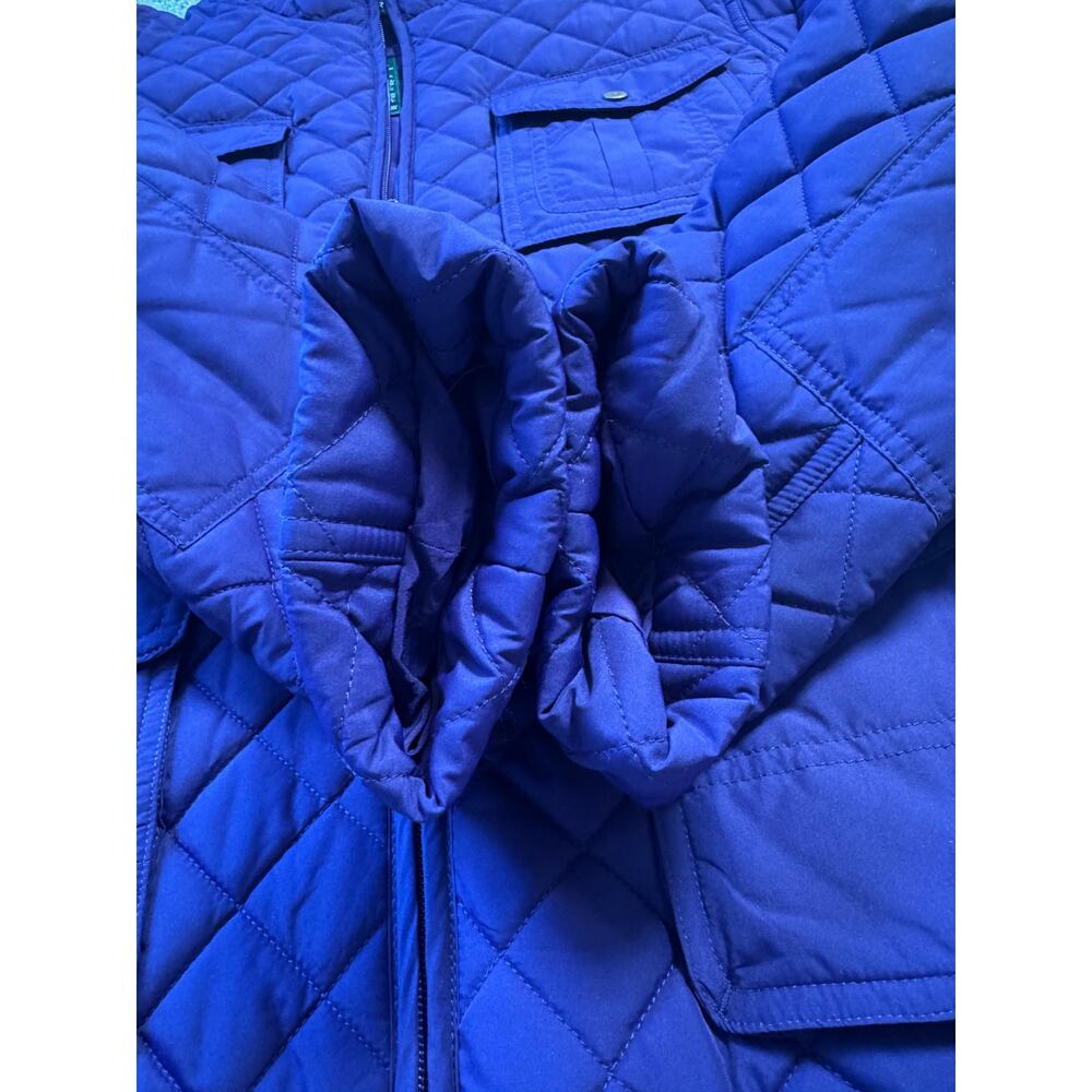 Lauren Ralph Lauren Quilted Jacket Womens XL Purple Zip Up Barn Puffer Coat Tee - Picture 7 of 7